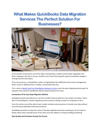 Migrate data from quickbooks desktop to online