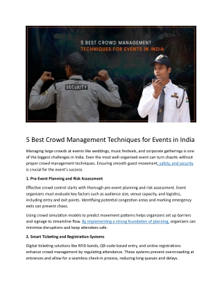 5 Best Crowd Management Techniques for Events in India