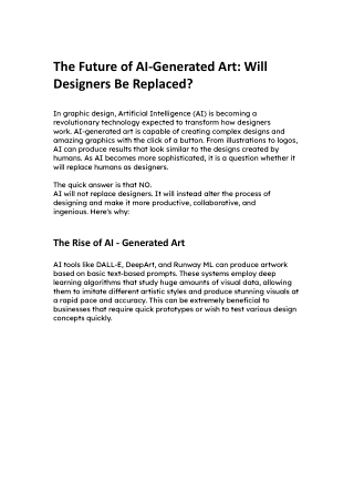 The Future of AI-Generated Art Will Designers Be Replaced
