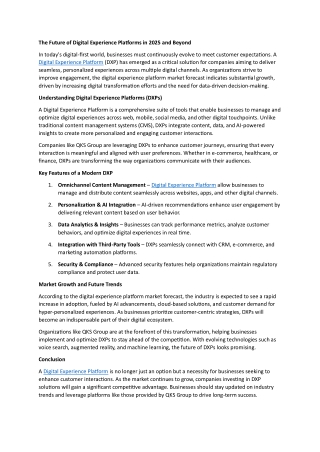 the future of digital experience platforms
