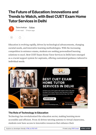 Your Path to Success: Best CUET Exam Home Tutor Services in Delhi