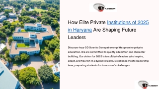 How Elite Private Institutions of 2025 in Haryana Are Shaping Future Leaders