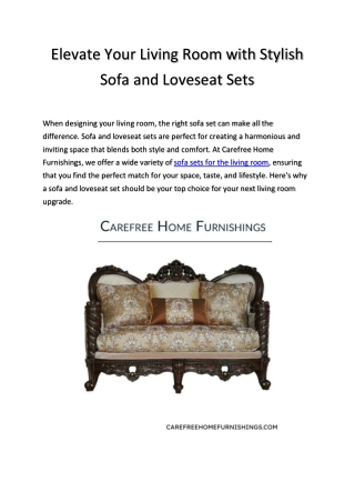 Discover the Perfect Sofa and Loveseat Sets for Your Living Room