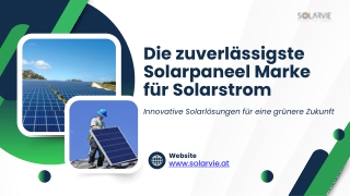 Die zuverlässigste Solarpaneel Marke für Solarstrom |  Solarvie GMBH