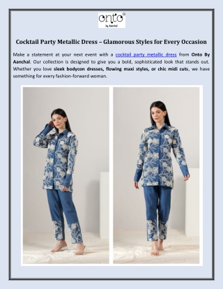 Cocktail Party Metallic Dress – Glamorous Styles for Every Occasion