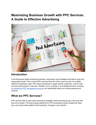 PPC Services for Enhanced Business Growth: A Strategic Approach