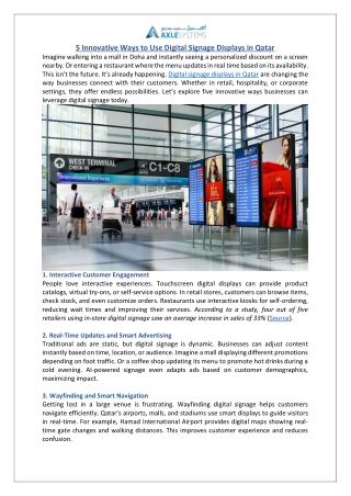 5 Ways Digital Signage Displays in Qatar are Revolutionizing Businesses