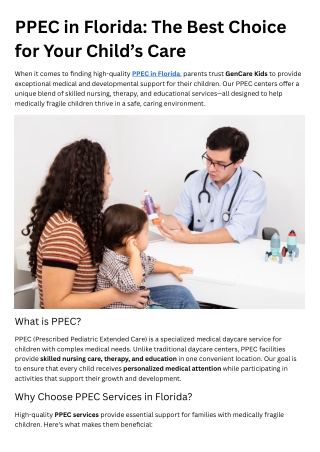 PPEC in Florida The Best Choice for Your Child’s Care