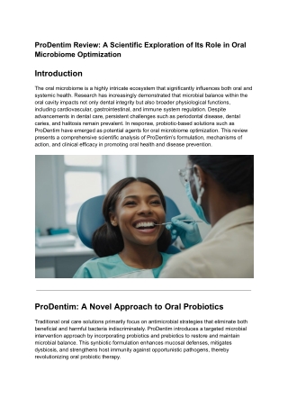 ProDentim Review: A Scientific Exploration of Its Role in Oral Microbiome Optimi