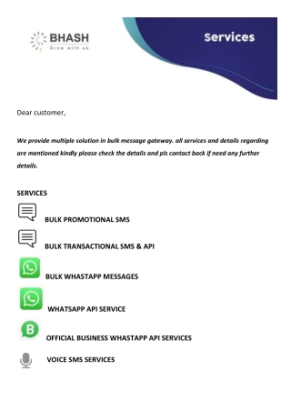 dear customer