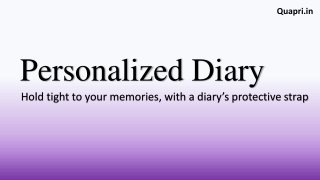 Personalized Diary For Personal and professional use