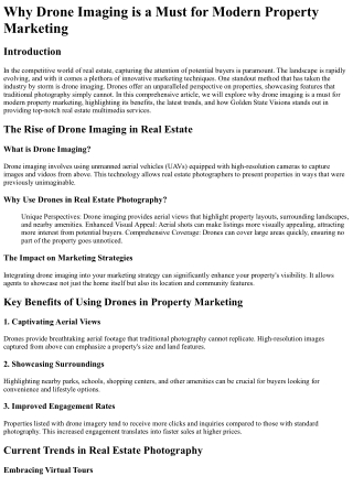 why drone imaging is a must for modern property