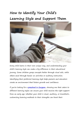 How to Identify Your Child’s Learning Style and Support Them