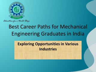 Best Career Paths for Mechanical Engineering Graduates in India