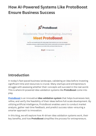 How AI-Powered Systems Like ProtoBoost Ensure Business Success