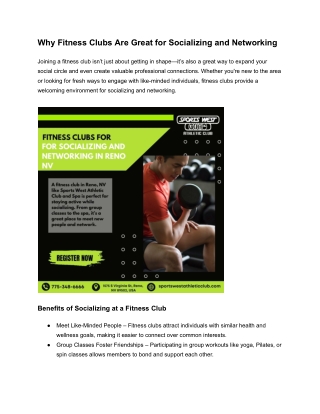 Why Fitness Clubs Are Great for Socializing and Networking