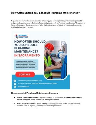 How Often Should You Schedule Plumbing Maintenance