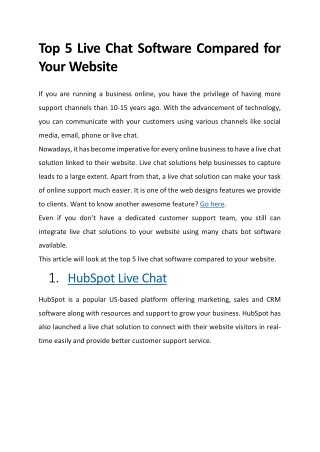 Top 5 Live Chat Software Compared for Your Website