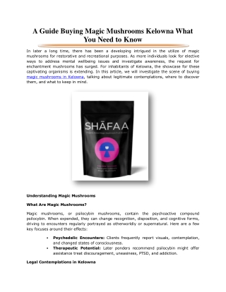 A Guide Buying Magic Mushrooms Kelowna What You Need to Know