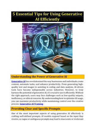 Gen AI Training in Hyderabad | Generative AI Training in India