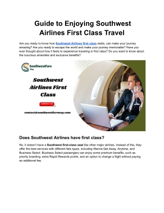 guide to enjoying southwest airlines first class