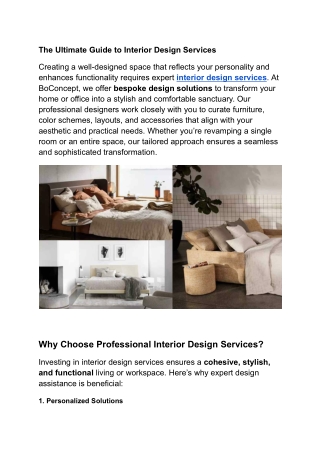 The Ultimate Guide to Interior Design Services