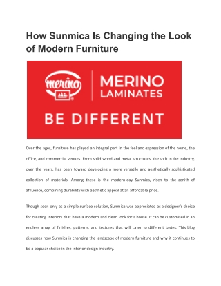 How Sunmica Is Changing the Look of Modern Furniture