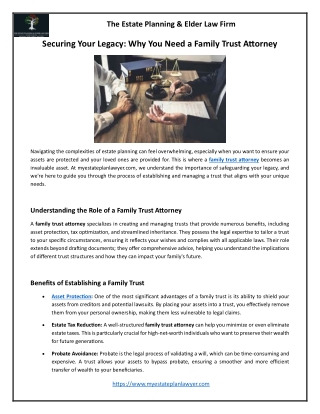Securing Your Legacy- Why You Need a Family Trust Attorney