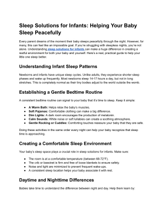 Sleep Solutions for Infants_ Helping Your Baby Sleep Peacefully