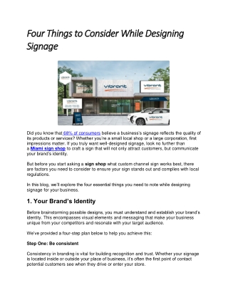 Four Things to Consider While Designing Signage