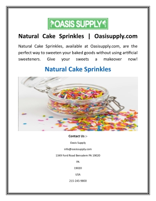 Natural Cake Sprinkles  Oasisupply.com