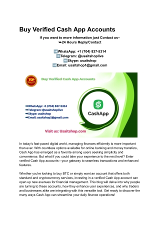 Buy Verified Cash App Account