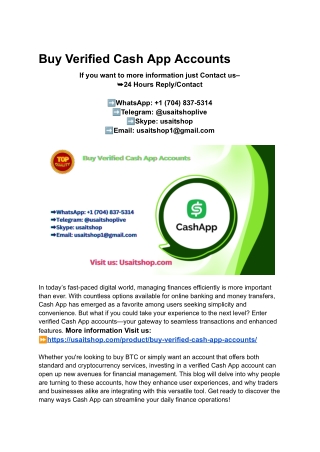 7 Best Sites To Buying Verified Cash App Accounts