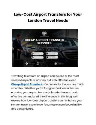 Book Affordable Airport Transfers for Your Next Trip
