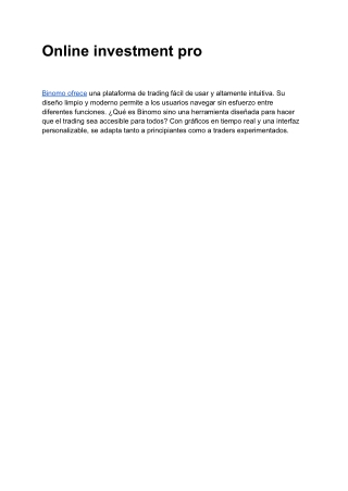 online investment pro