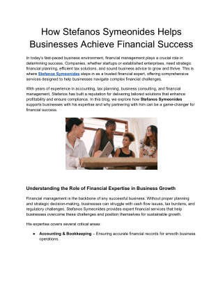 How Stefanos Symeonides Helps Businesses Achieve Financial Success (2)
