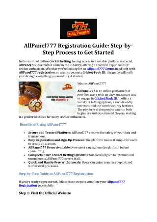 allpanel777 registration guide step by step