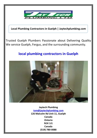 Local Plumbing Contractors in Guelph Jaytechplumbing.com