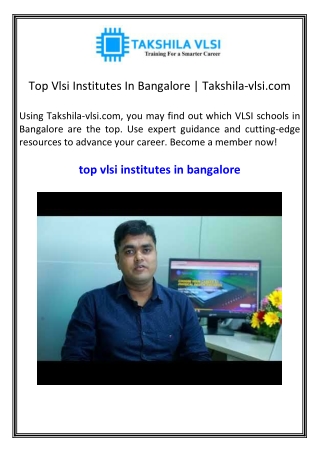 Top Vlsi Institutes In Bangalore Takshila-vlsi.com