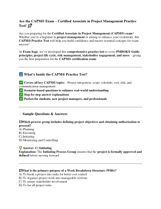 Ace the CAPM® Exam – Certified Associate in Project Management Practice Test!
