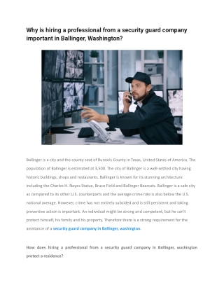 why is hiring a professional from a security