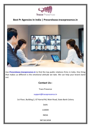 best pr agencies in india pressrelease