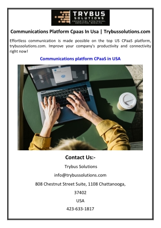 communications platform cpaas