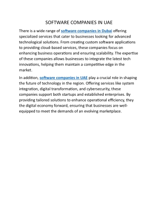 SOFTWARE COMPANIES IN UAE