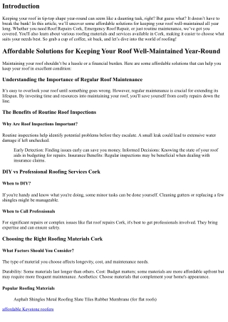“Affordable Solutions for Keeping Your Roof Well-Maintained Year-Round”