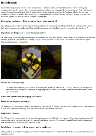 Packaging et traditions régionales dans l’univers des spiritueux