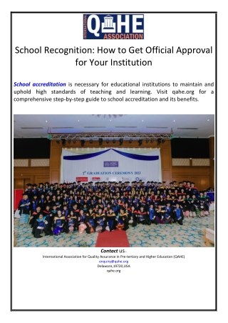 School Recognition: How to Get Official Approval for Your Institution
