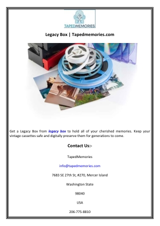 legacy box tapedmemories com