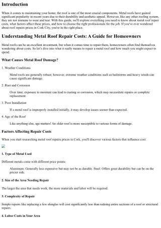 “Understanding Metal Roof Repair Costs: A Guide for Homeowners”