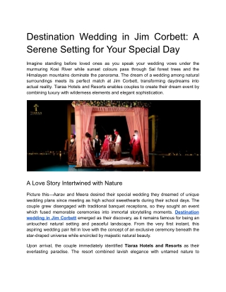 Destination Wedding in Jim Corbett_ A Serene Setting for Your Special Day